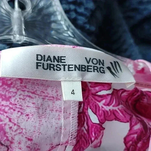 DIANE VON FURSTENBERG DVF Womens Floral Annabeth Wrap Midi Poplin Dress - Picture 5 of 5